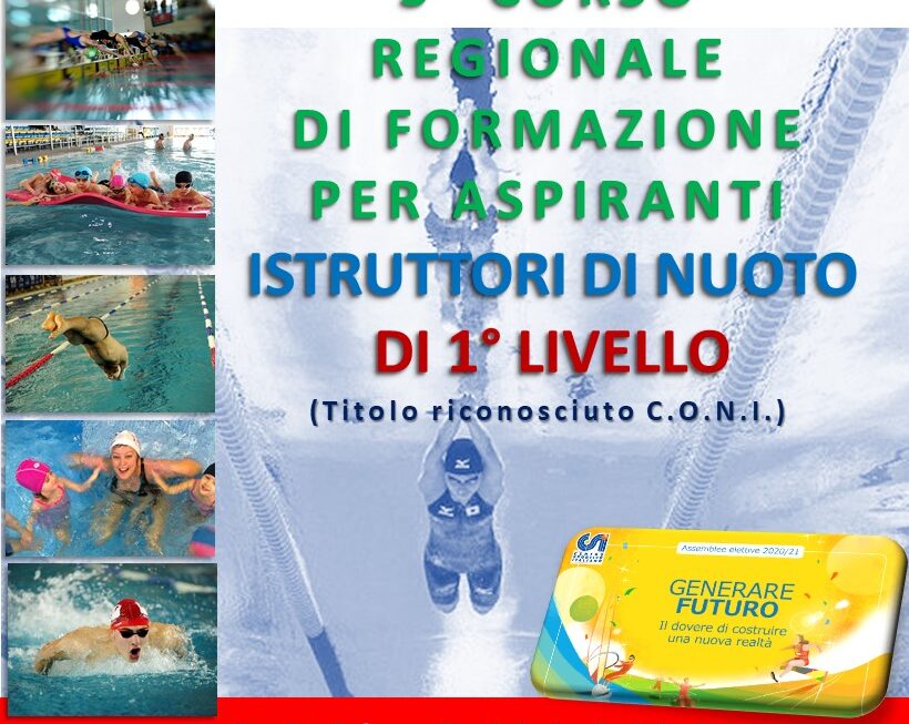 3° CORSO DI FORMAZIONE PER ASPIRANTI ISTRUTTORI DI NUOTO – 1° LIVELLO