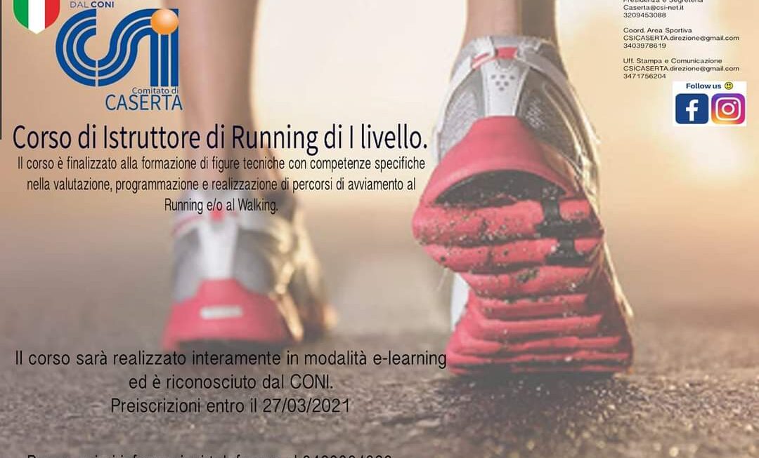 1° CORSO DI FORMAZIONE PER ISTRUTTORI DI RUNNING – 1° LIVELLO